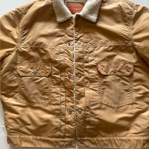 Levi's Tan Bomber Jacket with Fleece Collar